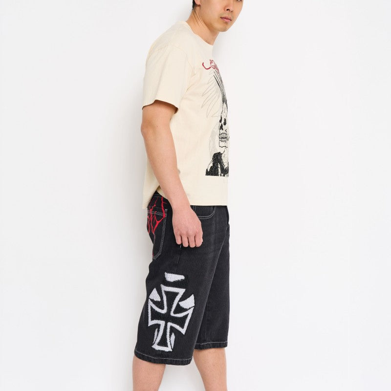 Panther Long Denim Shorts
