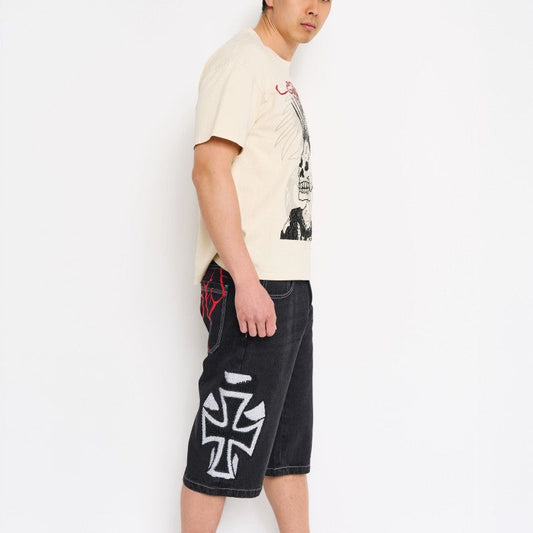 Panther Long Denim Shorts