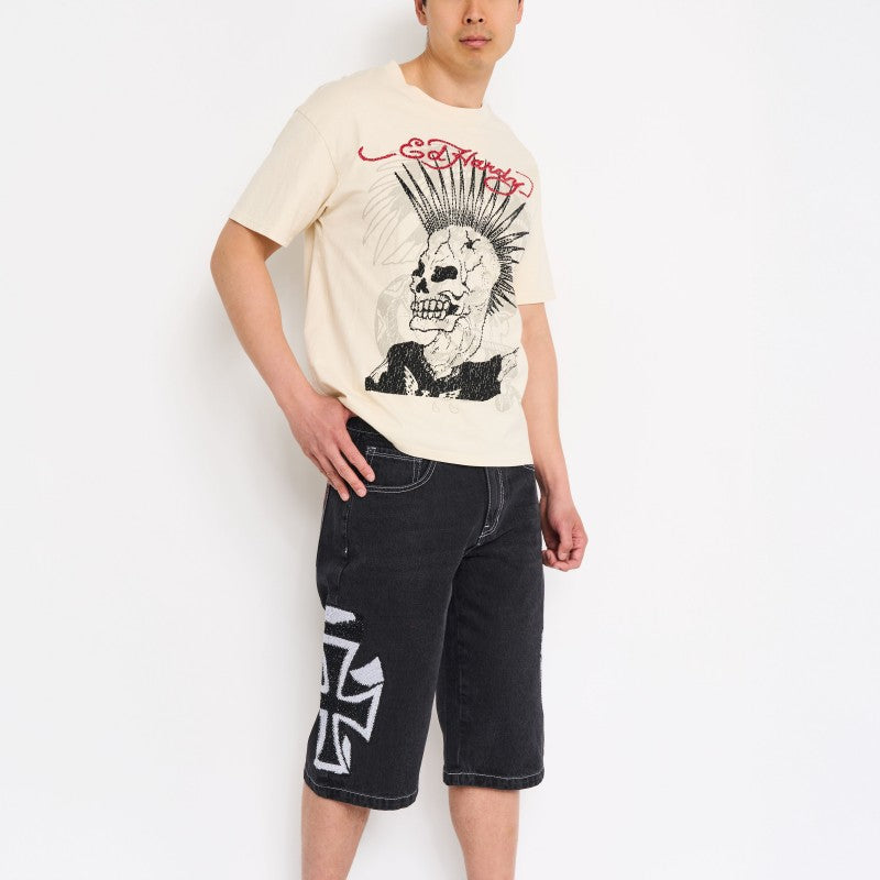 Panther Long Denim Shorts