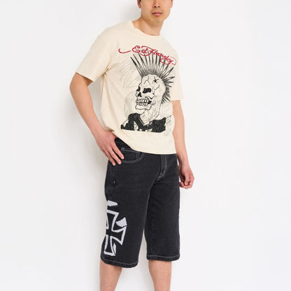Panther Long Denim Shorts