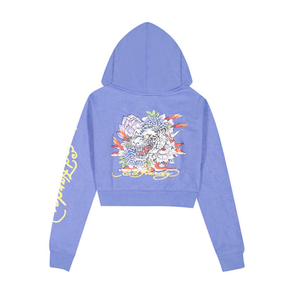 Tiger Lotus Zip Front Hoodie