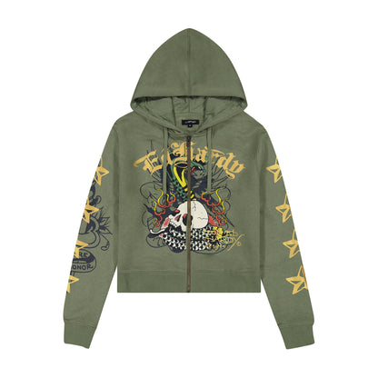 Cobra Flame Zip Front Hoodie (Relaxed)