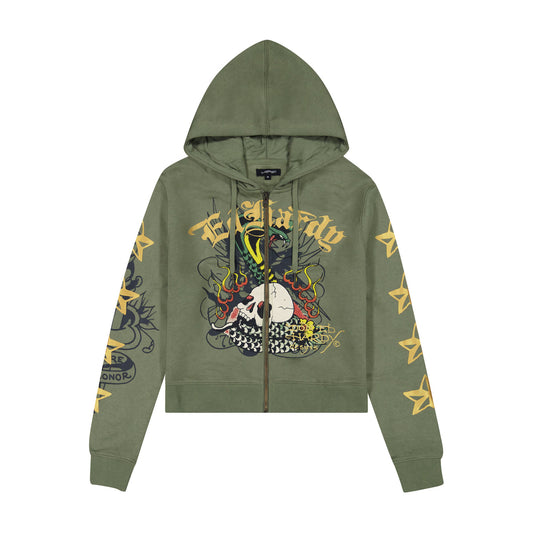 Cobra Flame Zip Front Hoodie (Relaxed)