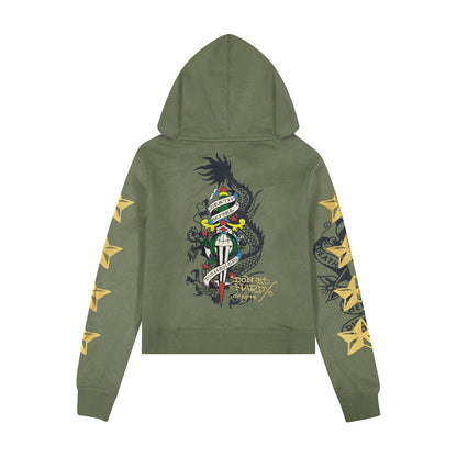 Cobra Flame Zip Front Hoodie (Relaxed)