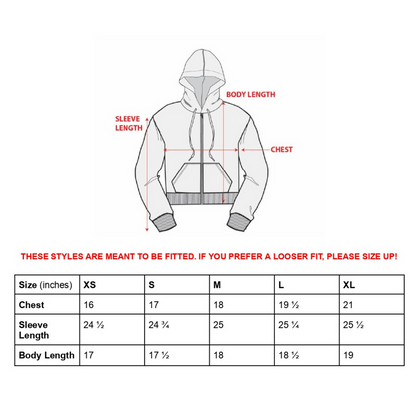 Brave Eagle Cropped Hoodie - White