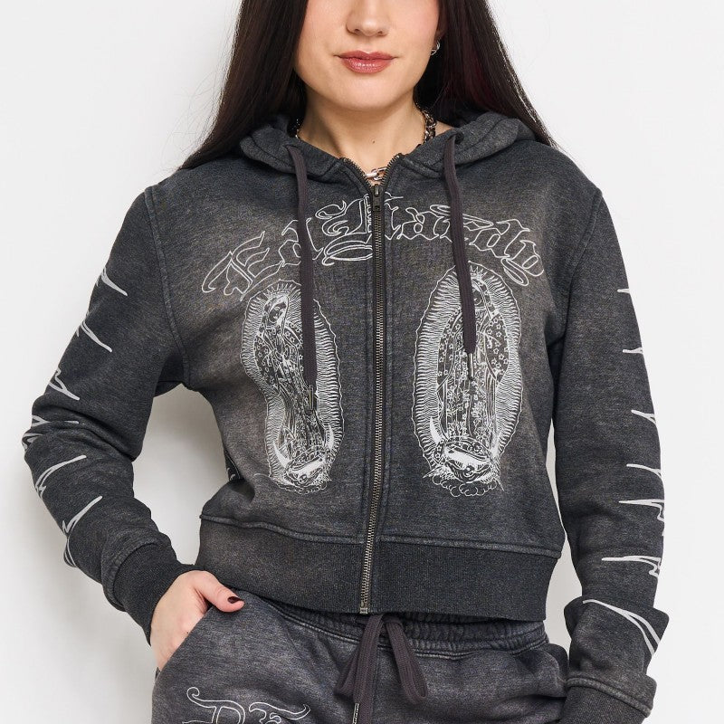 Tiger Flame Zip Front Hoodie