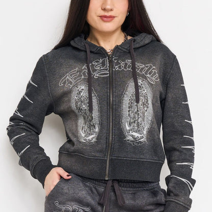 Tiger Flame Zip Front Hoodie