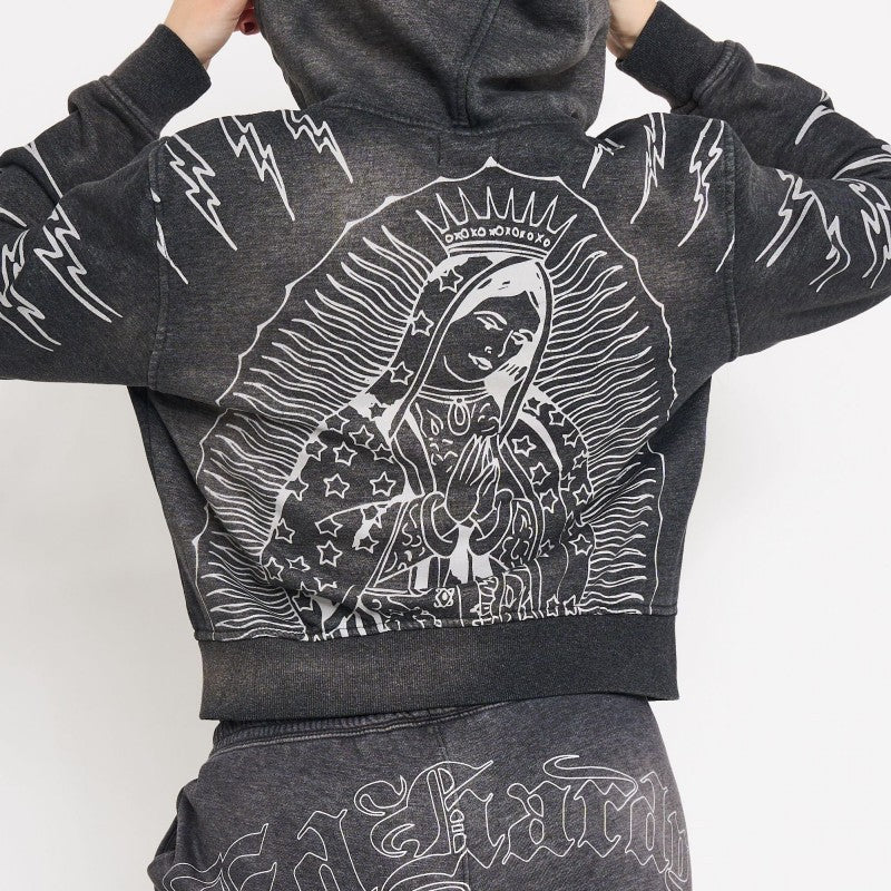 Tiger Flame Zip Front Hoodie