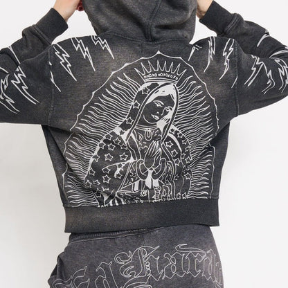 Tiger Flame Zip Front Hoodie