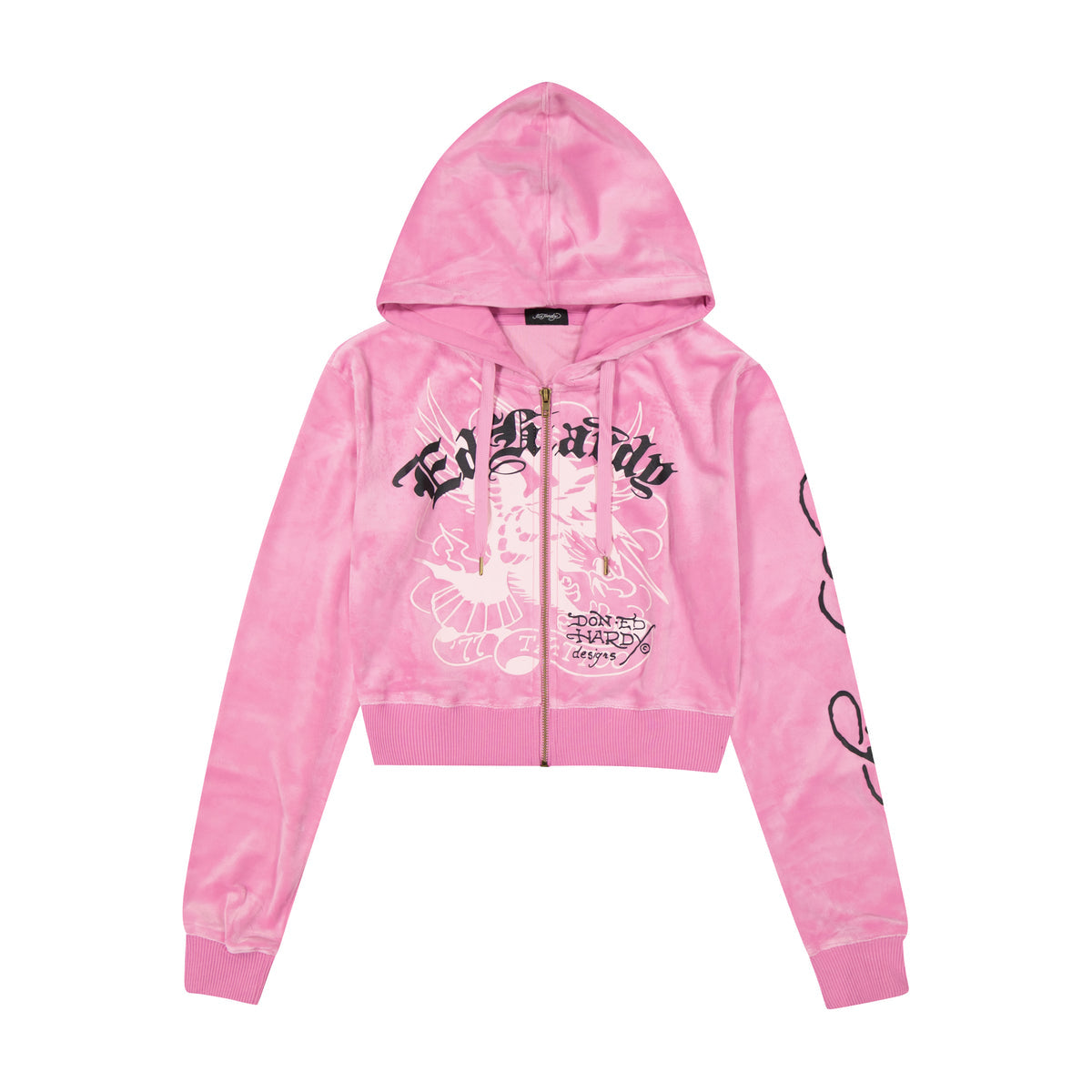 Panther Crown Velour Zip Front Hoodie