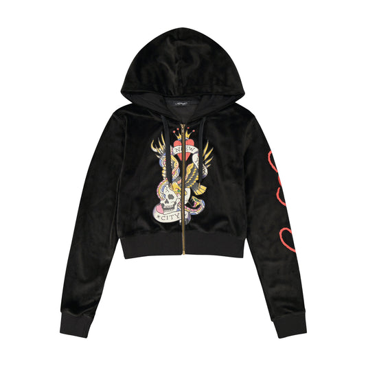 Tiger Mountain Zip Front Cropped Hoodie