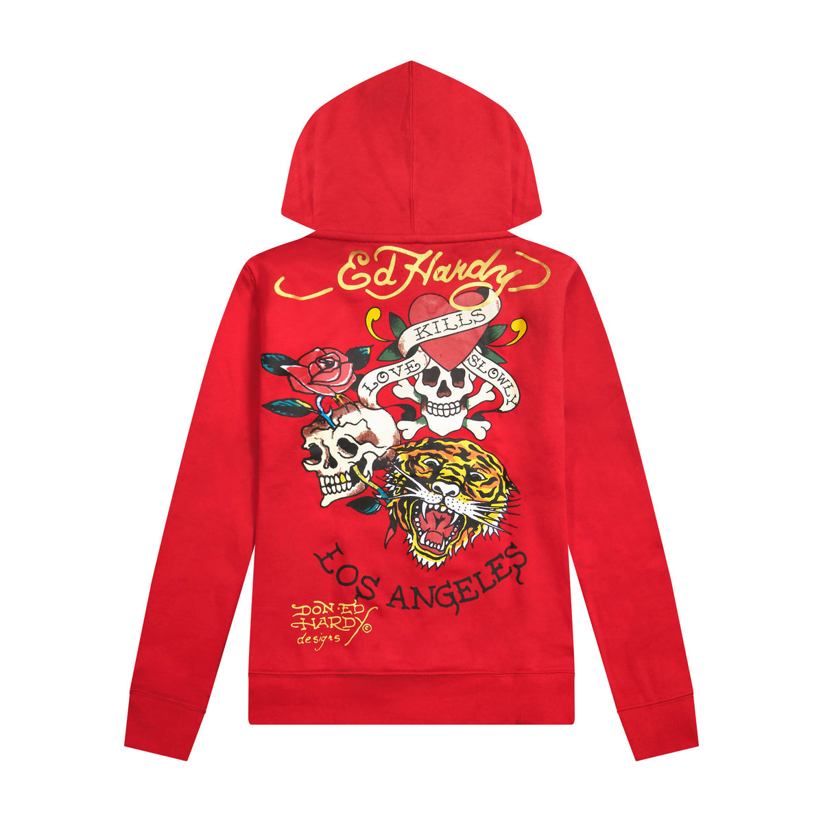 Dagger Roses Long Fleece Hoodie