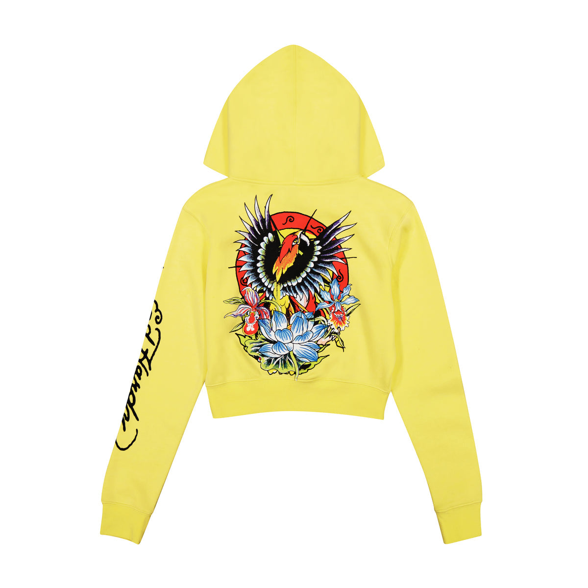 Phoenix Cropped Hoodie - Lemon