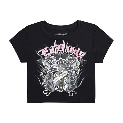 Flame Cross Baby Tee