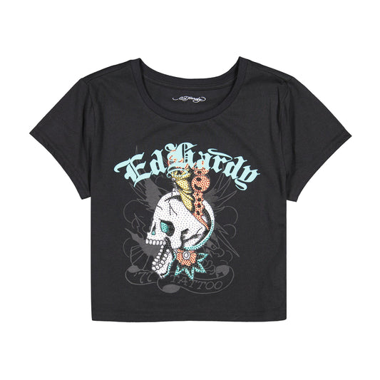 Skull Butterfly Baby Tee