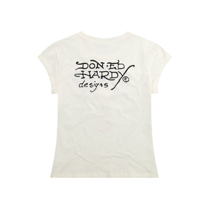 Cross Heart Rhinestone Fitted Tee