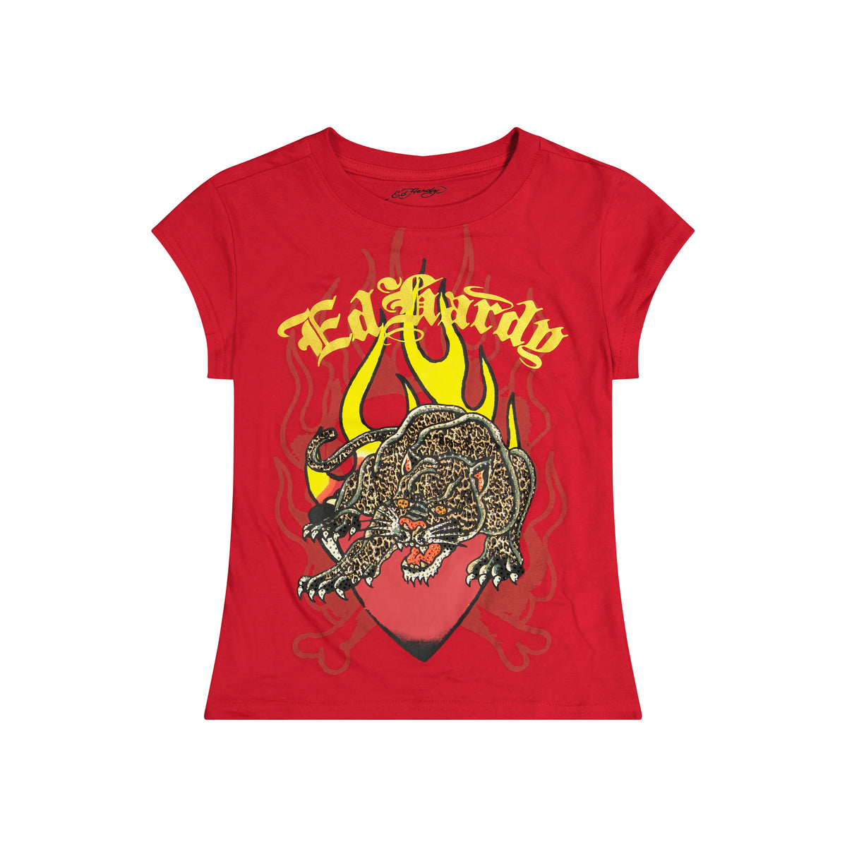 Leopard Panther Rhinestone Cap Sleeve
