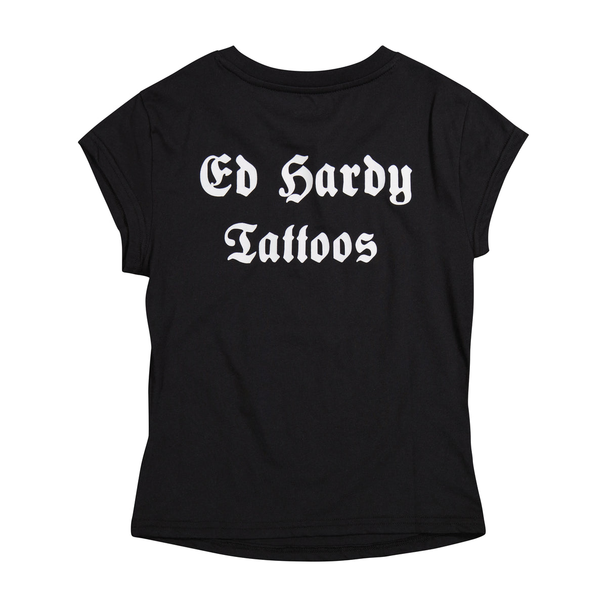 Black Rose Rhinestone Cap Sleeve Tee