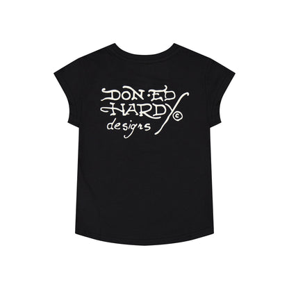 Fire Tiger Rhinestone Cap Sleeve Tee