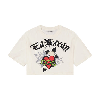 Cross Heart Cropped Boxy Tee