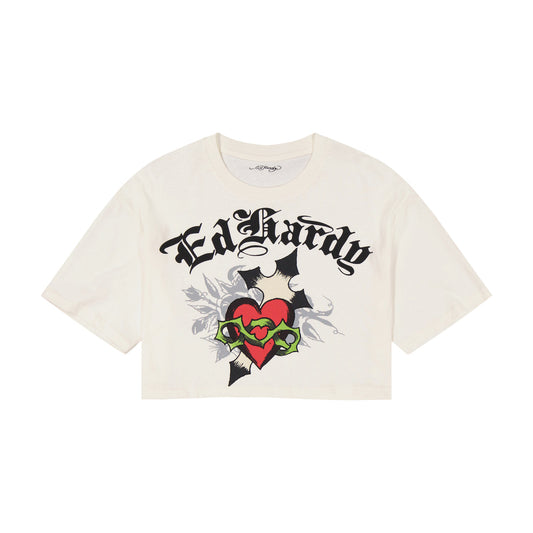 Cross Heart Cropped Boxy Tee