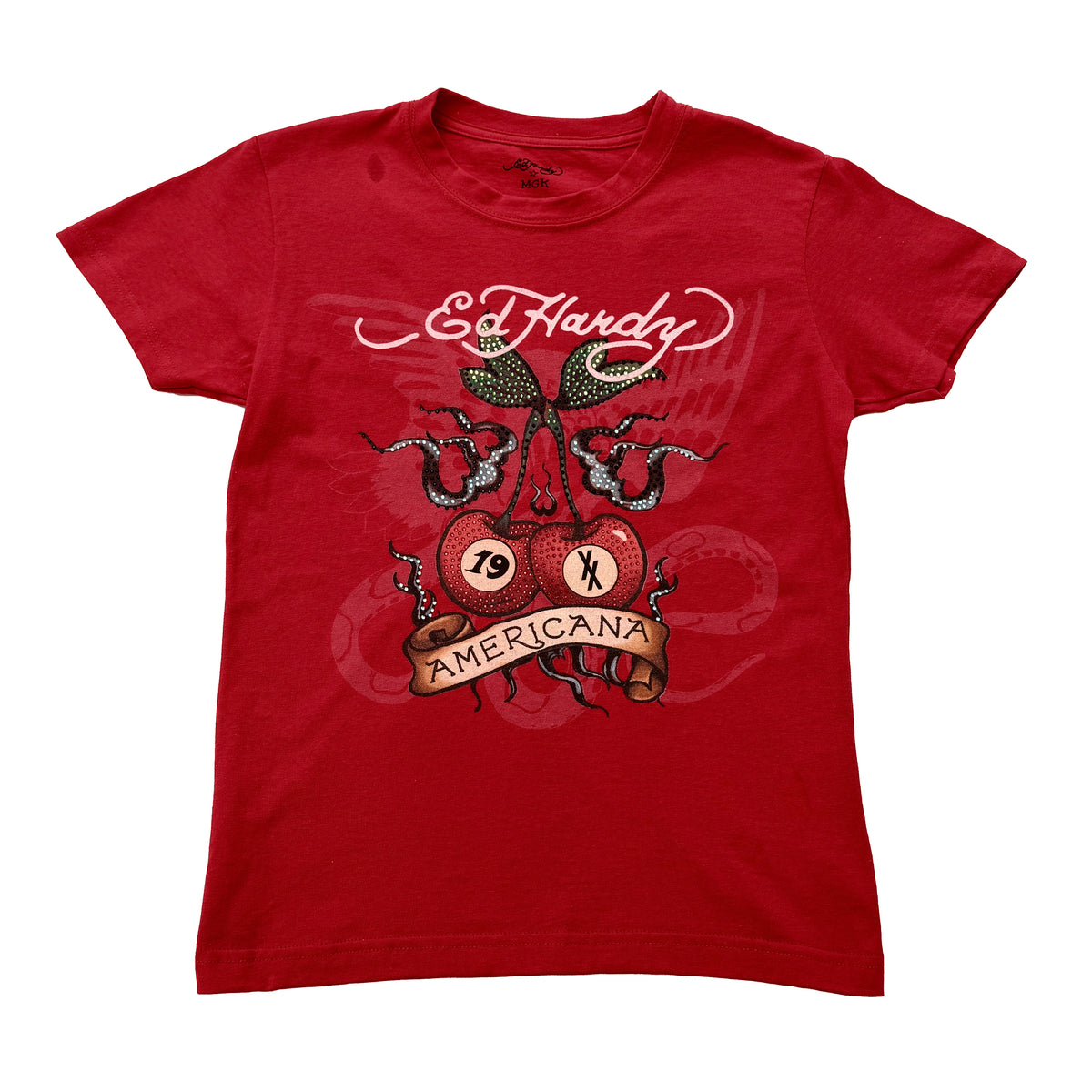 Cherries Rhinestone Cap Sleeve Tee
