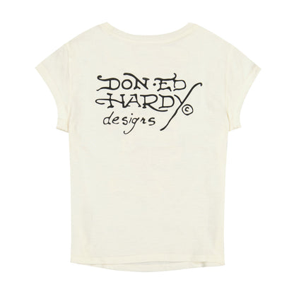 Heart Sword Rhinestone Cap Sleeve Tee