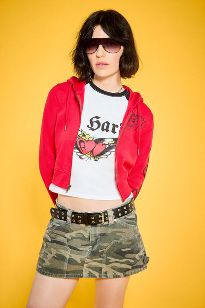 Heart Wings Raglan Cap Sleeve Tee