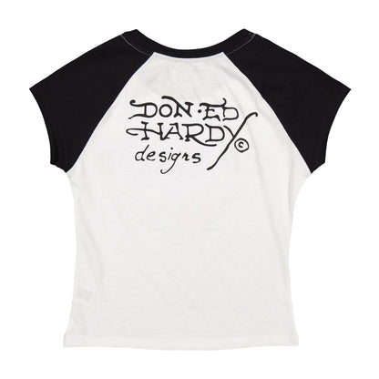 Heart Wings Raglan Cap Sleeve Tee