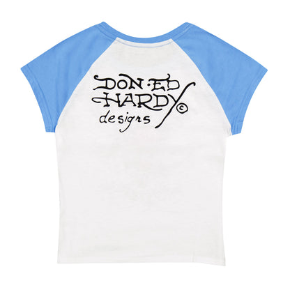 Devil Flower Raglan Cap Sleeve Tee