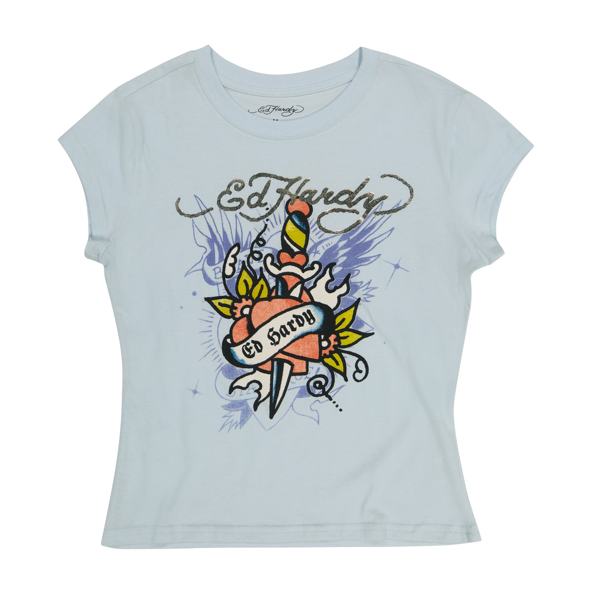 Dagger Heart Cap Sleeve Fitted Tee