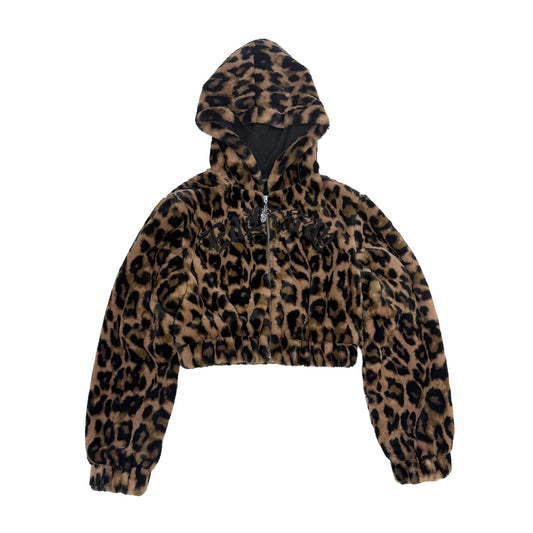 Sacred Heart Faux Fur Hooded Jacket