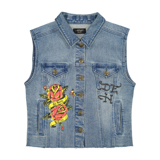 LKS Skull Trucker Denim Vest