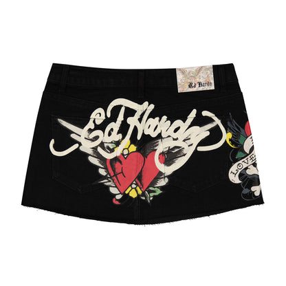 LKS Skull Denim Skirt