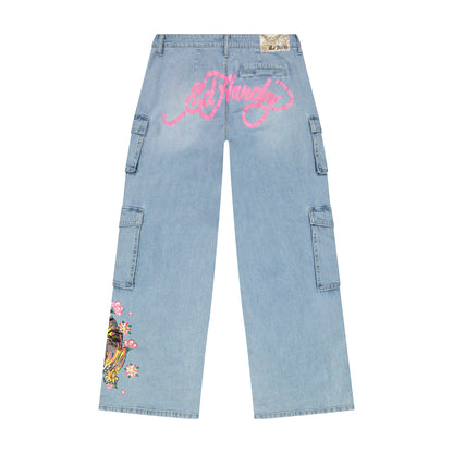 Tiger Flowers Cargo Jean