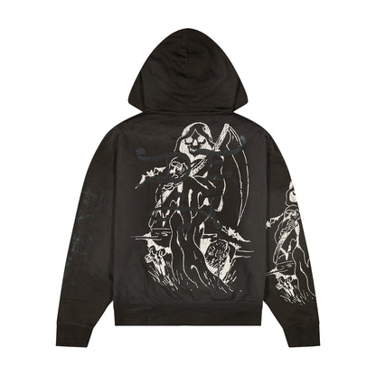 Skeles Boxy Zip Hoodie - Sunfade Grey
