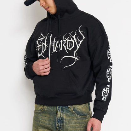Cyber Crosses Puff Print Boxy Hoodie
