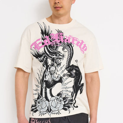 Demon Head Rhinestone Boxy Cropped Tee