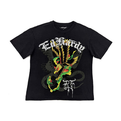 Eagle Snake Rhinestone Boxy Tee