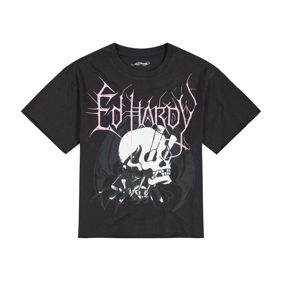 Spider Skull Boxy Cropped Tee