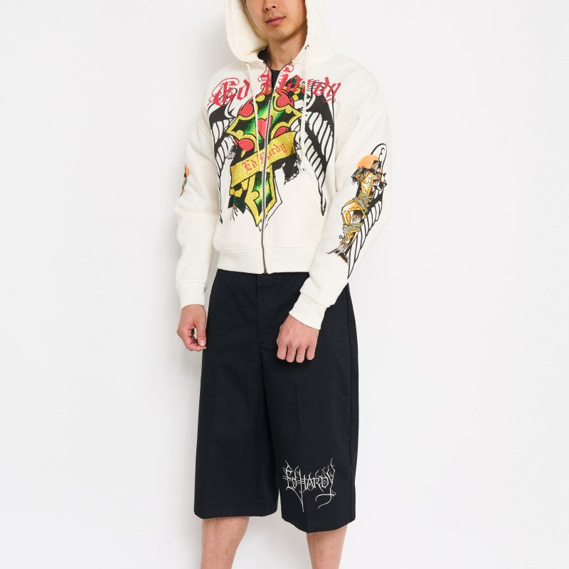 Skulls Long Twill Workwear Shorts