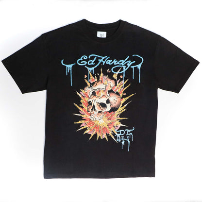 Limited Edition— Fire Skull Rhinestone Tee