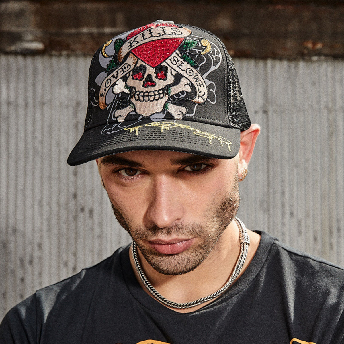 Rhinestone LKS Skull Hat