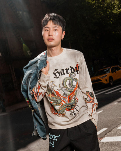 Limited Edition Rhinestone Dragon Ls Tee