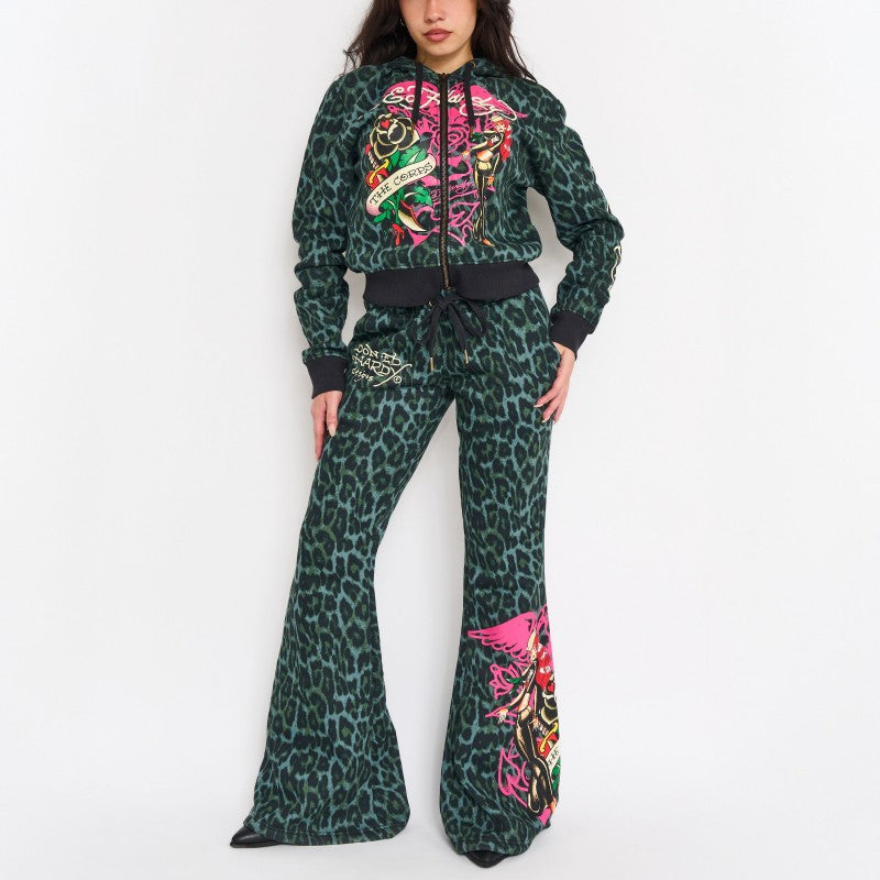 Anchor Rose Boot Cut Sweatpants